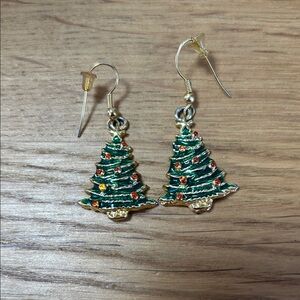 Vintage Christmas Tree Earrings